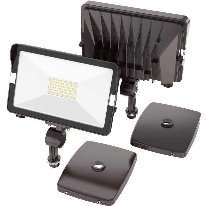 HYPERLITE 50W Flood Lights Outdoor 2 Pack, LED Flood Light with Knuckle Mount, Floodlight Wall Mount 5000K 5,500Lm IP65 Waterproof LED Security Lights for Yard Garden Garage UL Listed - Image 1